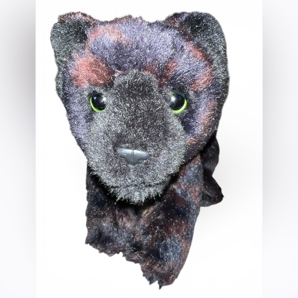 Very Rare SOS Save Our Space Black/brown Green Eyes Realistic Leopard Cub Plush